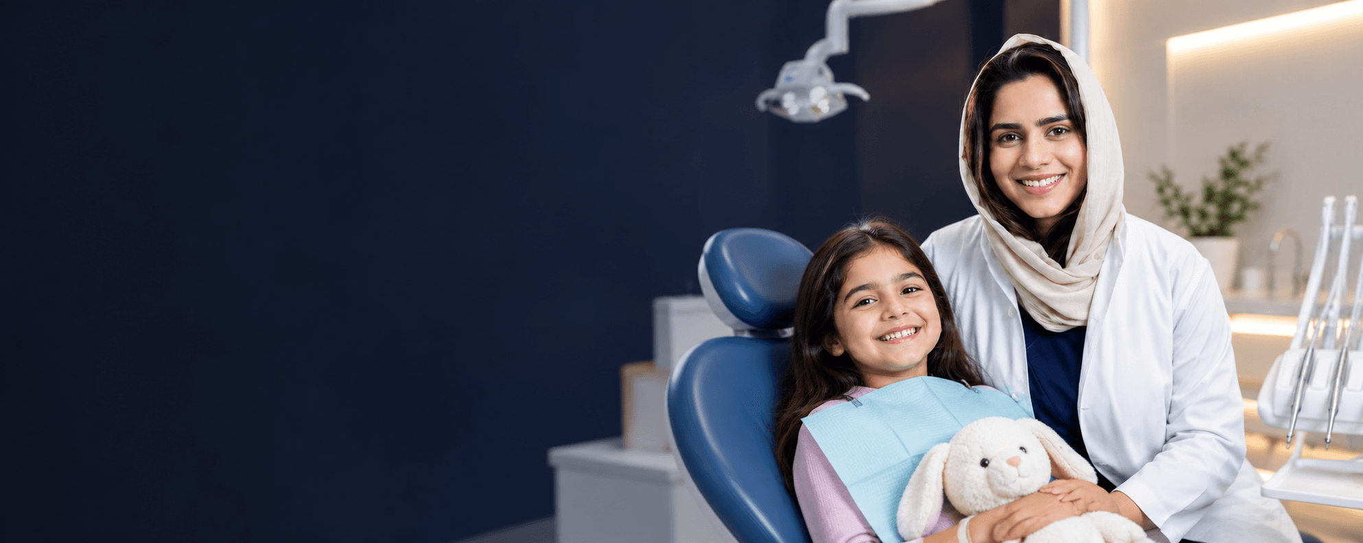 A child having their teeth checked by the dentist at Smart Care Polyclinic