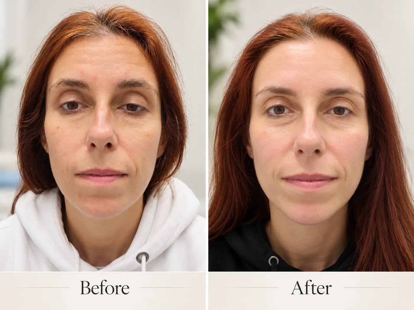 Before and after, face: RF microneedling at Smart Care Polyclinic